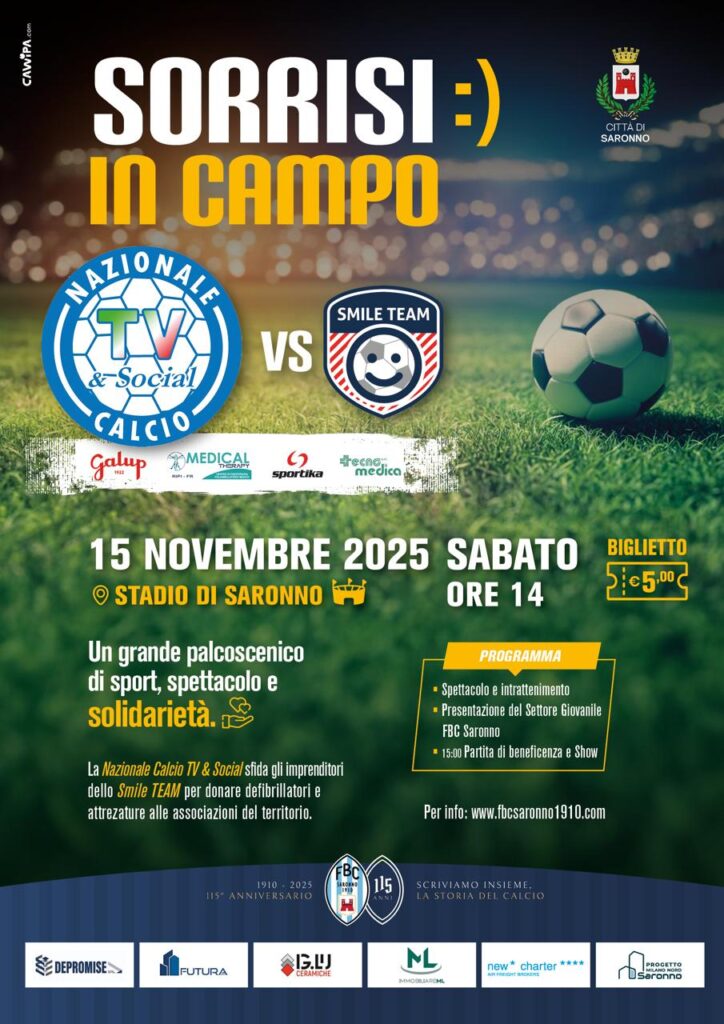 Saronno 15 Novembre ore 15,00